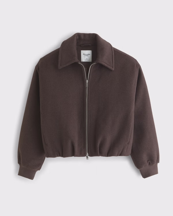 Women's Wool-Blend Bubble Hem Coat | Women's Coats & Jackets | Abercrombie.com | Abercrombie & Fitch (US)