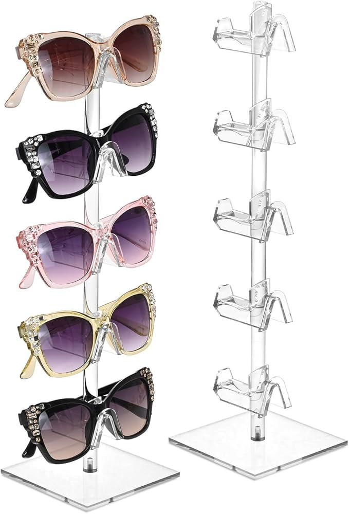 MOOCA 2 Pcs Set Premium Acrylic Sunglass Organizer, Glasses Holder, Sunglass Holder, Glasses Stan... | Amazon (US)