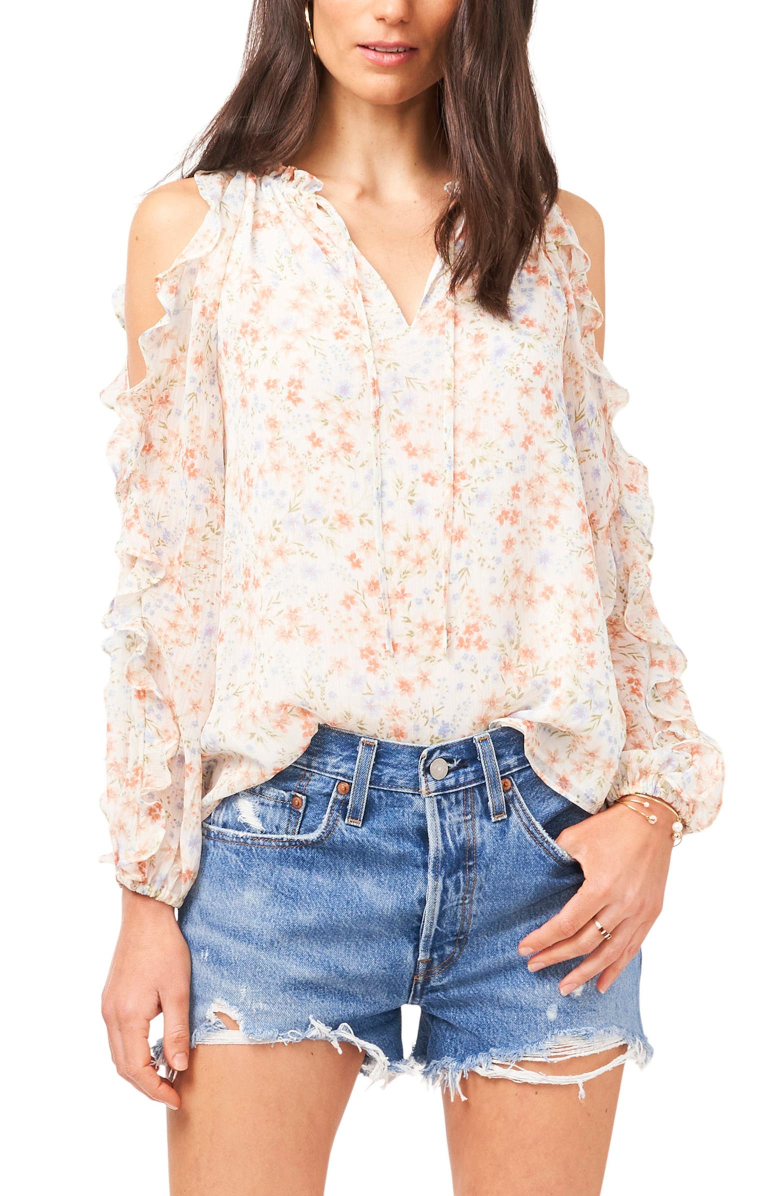 Ruffle Cold Shoulder Blouse | Nordstrom