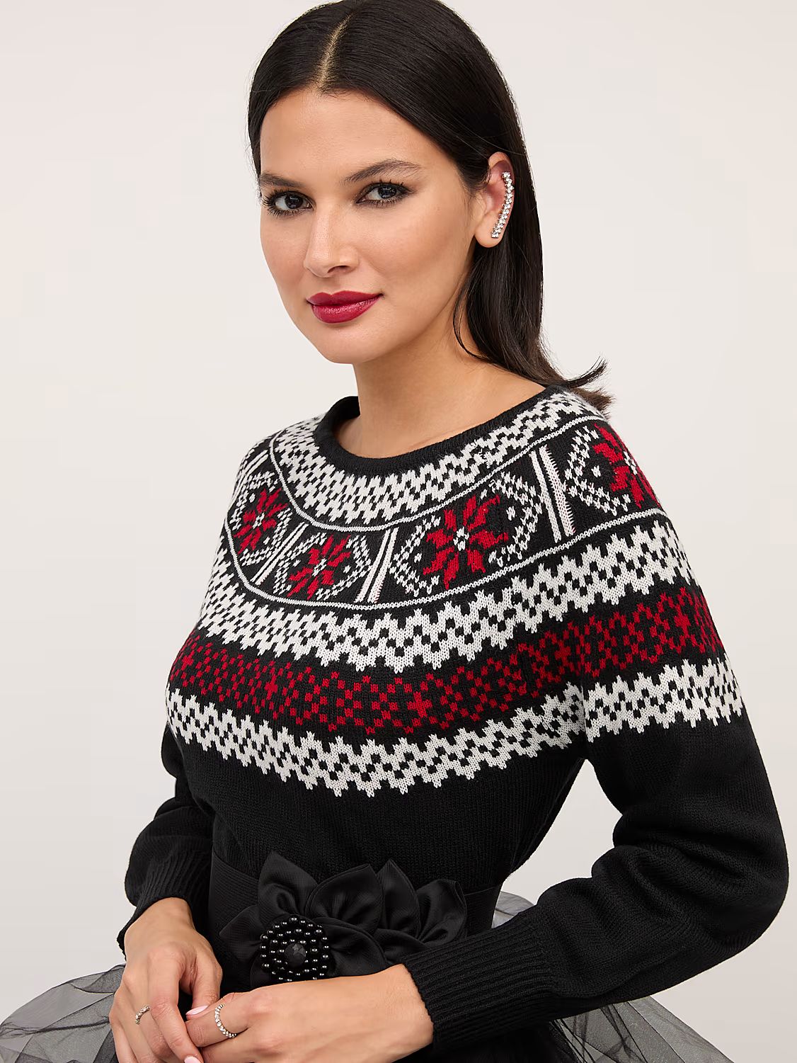 Fair Isle Crewneck Sweater - New York & Company | New York & Company