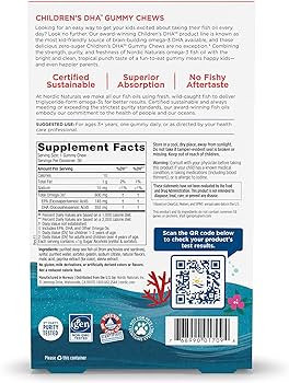 Nordic Naturals Zero Sugar Children’s DHA Gummy Chews, Tropical Punch - 30 Gummy Chews for Kids... | Amazon (US)