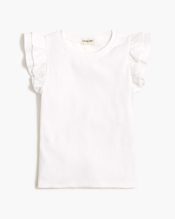 Girls' ribbed ruffle-sleeve tee | J.Crew Factory