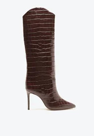 Bota Salto Alto Maryana Couro Marrom | Schutz BR