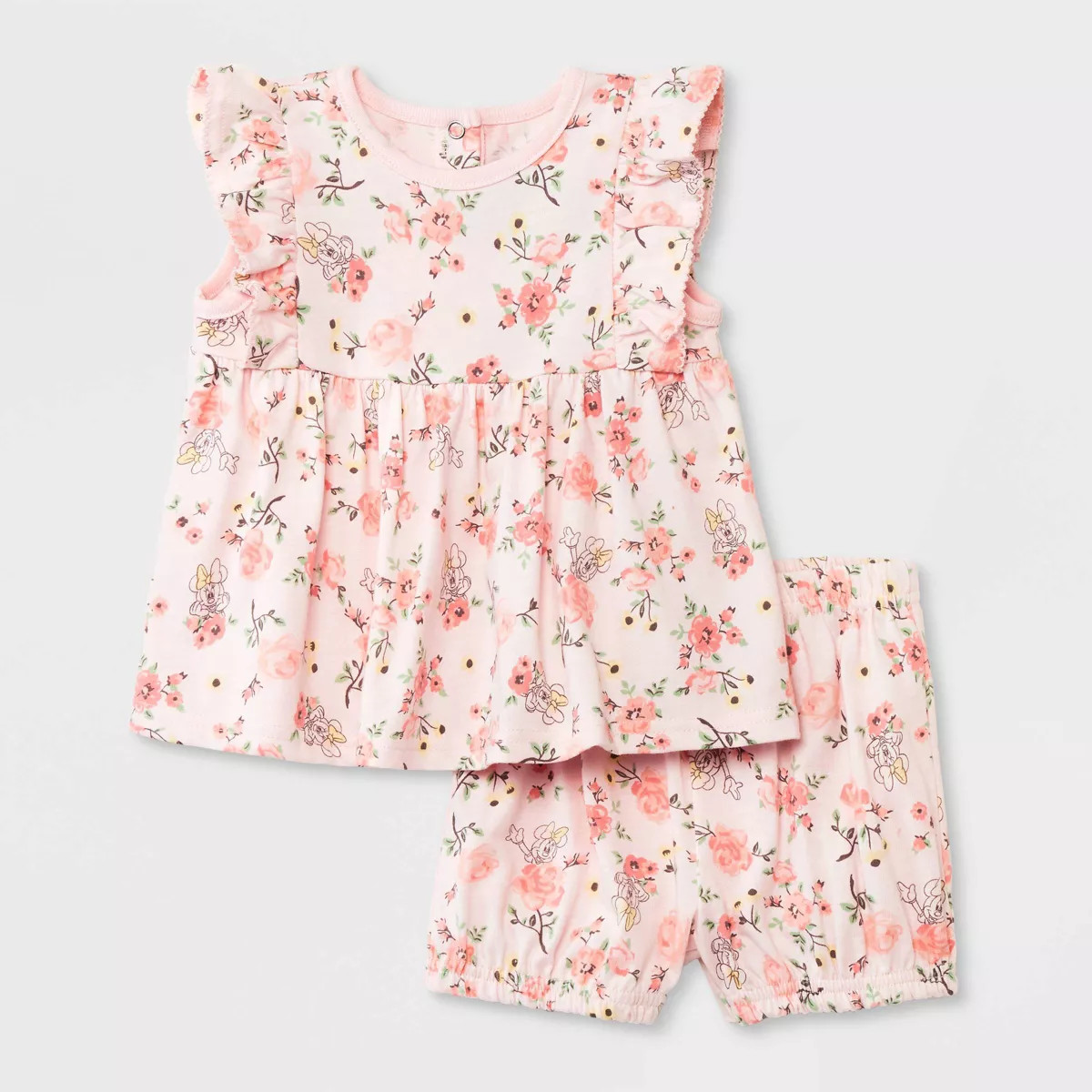 Baby Girls' Disney Minnie Mouse Top and Bottom Set - Light Pink | Target