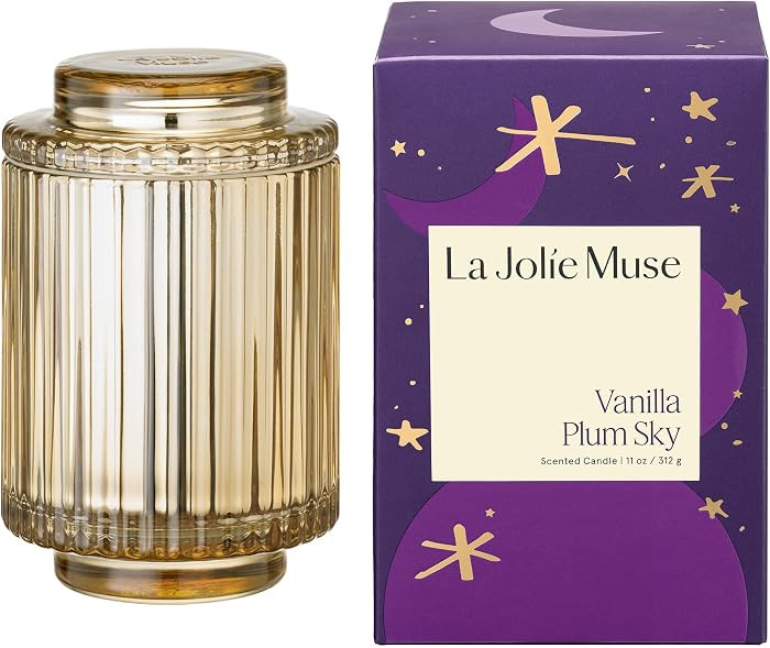 LA JOLIE MUSE Vanilla Plum Sky Scented Candle for Home, Natural Soy 11 oz | Amazon (US)