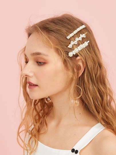 Faux Pearl Decor Hairpin 3pack | SHEIN