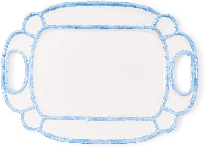 Two's Company French Blue Bamboo Touch Platter, 20-Inch, Melamine | Amazon (US)