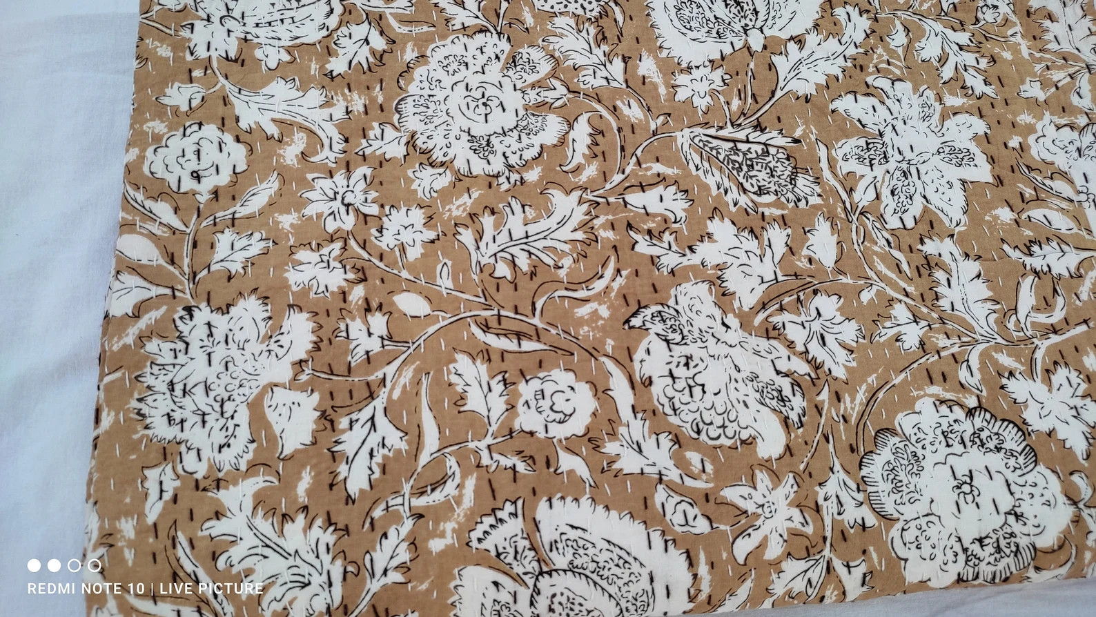 Authentic Kantha Queen Quilt Indian Block Print Bedspread or - Etsy | Etsy (US)