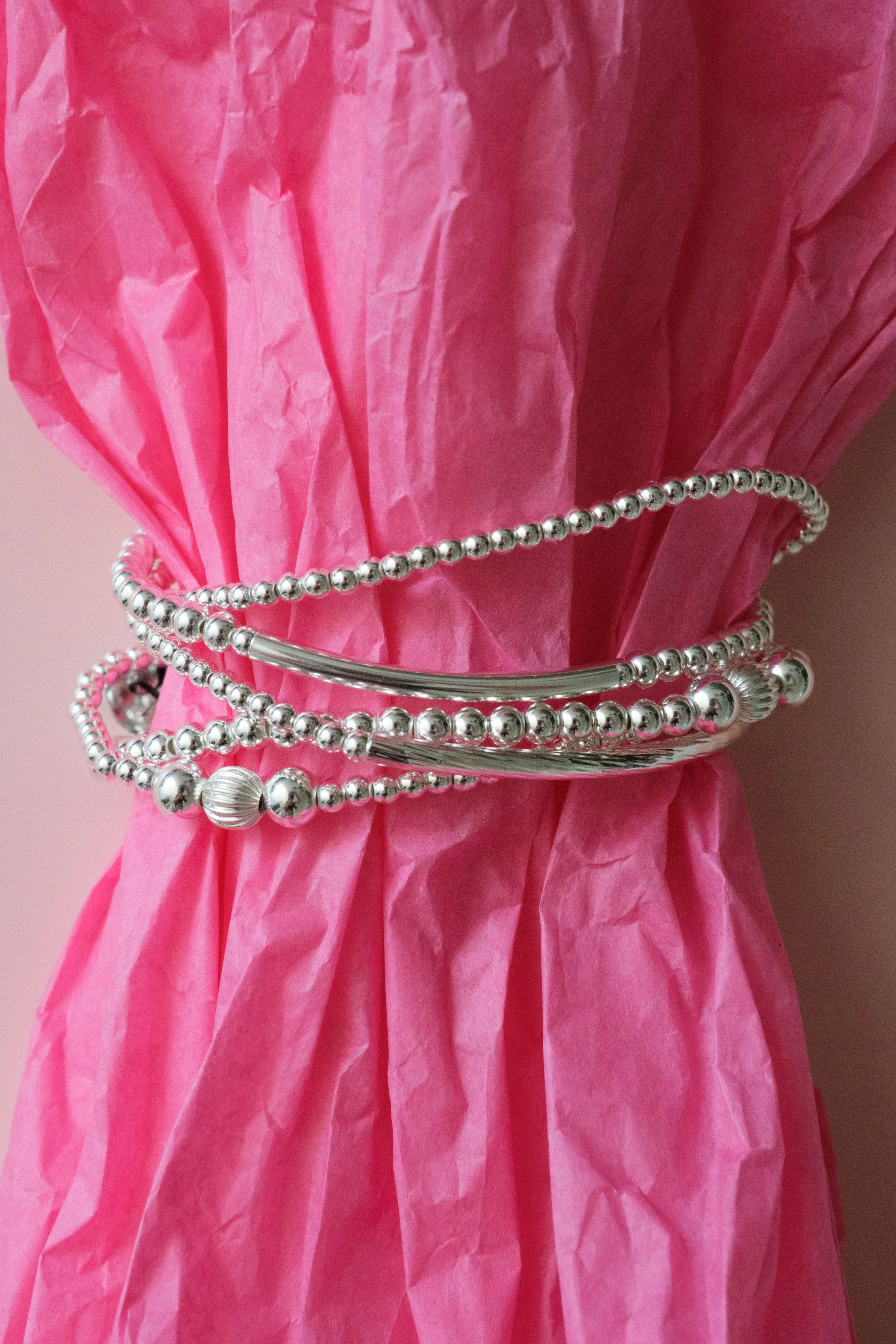 Chrome 316L Stainless Steel 5 Piece Bracelet Stack | KC Chic Designs