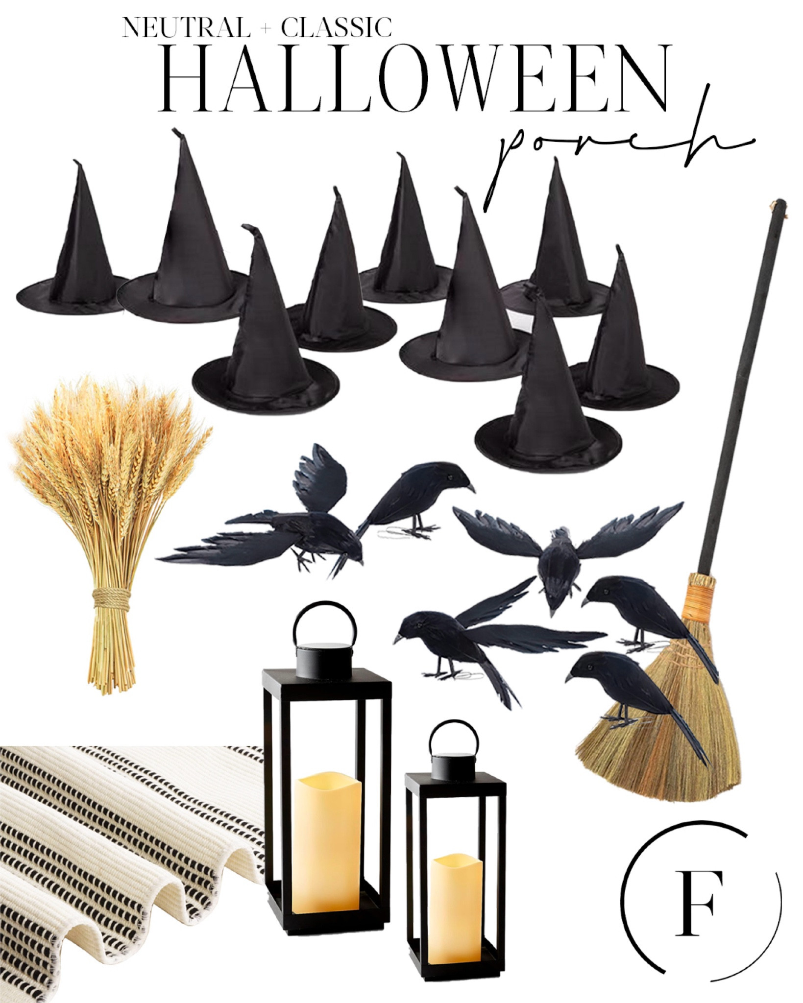 We’re styling our Halloween porch this year with neutral decor in a classic color scheme, with a slightly witchy vibe. We added real pumpkins for a pop of color and are obsessed with how it turned out!

#LTKhome #LTKHalloween

Halloween 2024
Halloween mood board 
Halloween decor
Neutral Halloween decor 
Fall 2024
Fall decor 

#LTKFindsUnder50 #LTKSeasonal #LTKStyleTip
