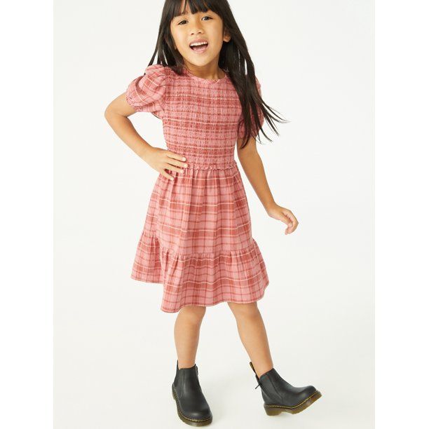 Free Assembly Smocked Dress with Puff Sleeves, Sizes 4-18 | Walmart (US)