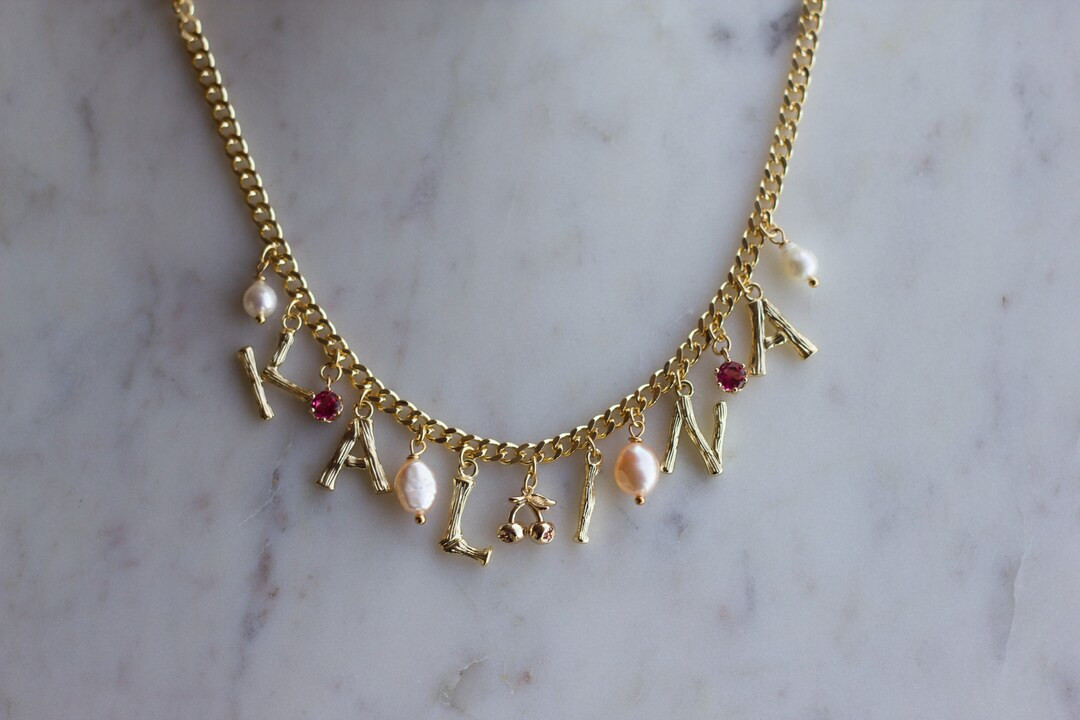 Custom Charm Necklace Message to Order - Etsy | Etsy (US)