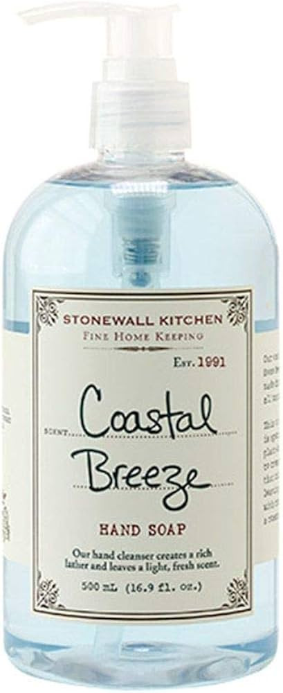 Stonewall Kitchen Coastal Breeze Hand Soap, Enriched with Vitamins, Beautiful Container with Pump... | Amazon (US)
