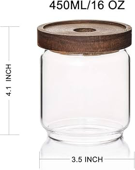 Sweejar 16 OZ Glass Food Storage Jar with Lid(set of 3),Airtight Canisters for Bathroom,Kitchen C... | Amazon (US)