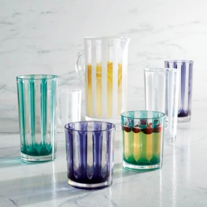 Riviera Striped Acrylic Drinkware, Set of Six | Frontgate
