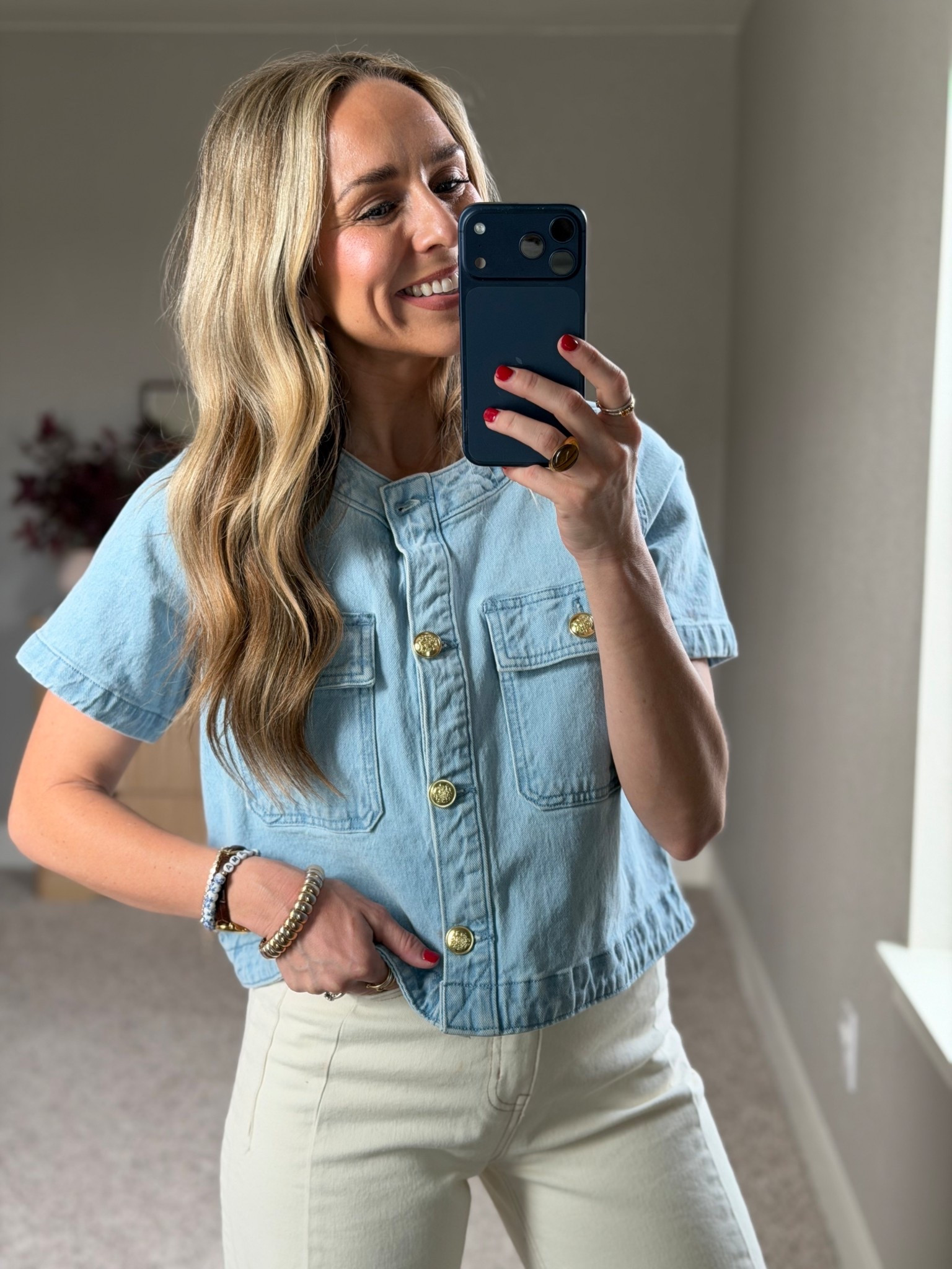 This denim top is such a statement piece! 

#LTKootd #LTKgrwm #LTKSpringSale