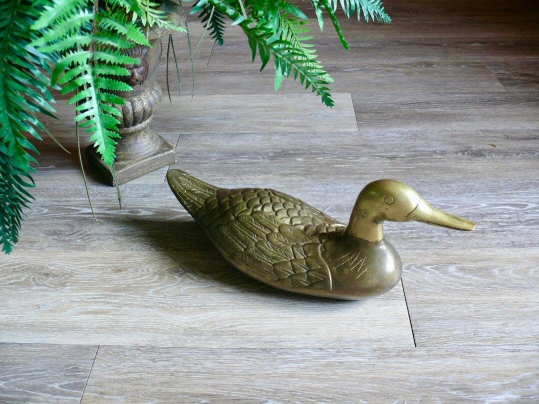 Solid Brass Duck Decoy Figurine, Large 15 Mallard Duck Shaped Door Stop, Vintage Modern Country C... | Etsy (US)