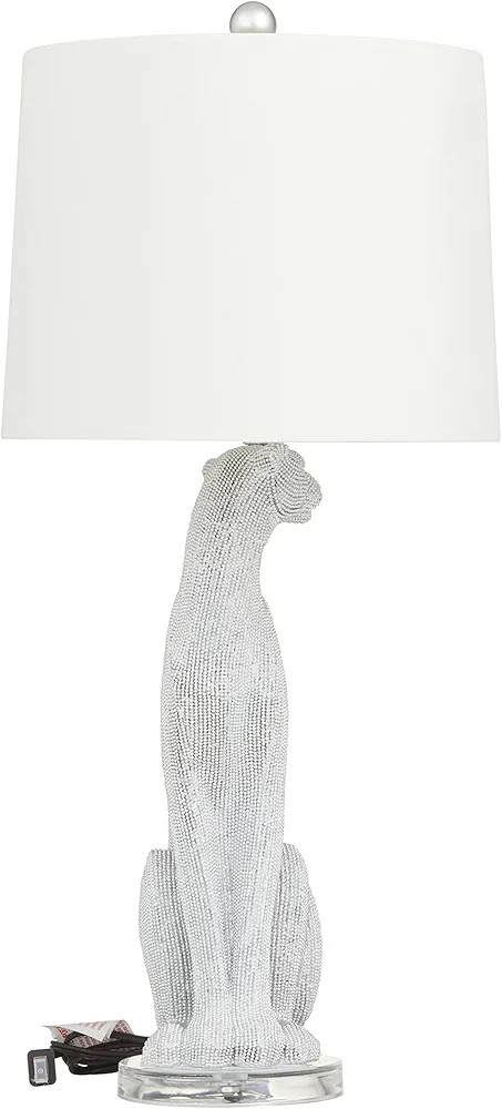 Deco 79 Polystone Solid Table Lamp, Set of 2 29"H, White | Amazon (US)