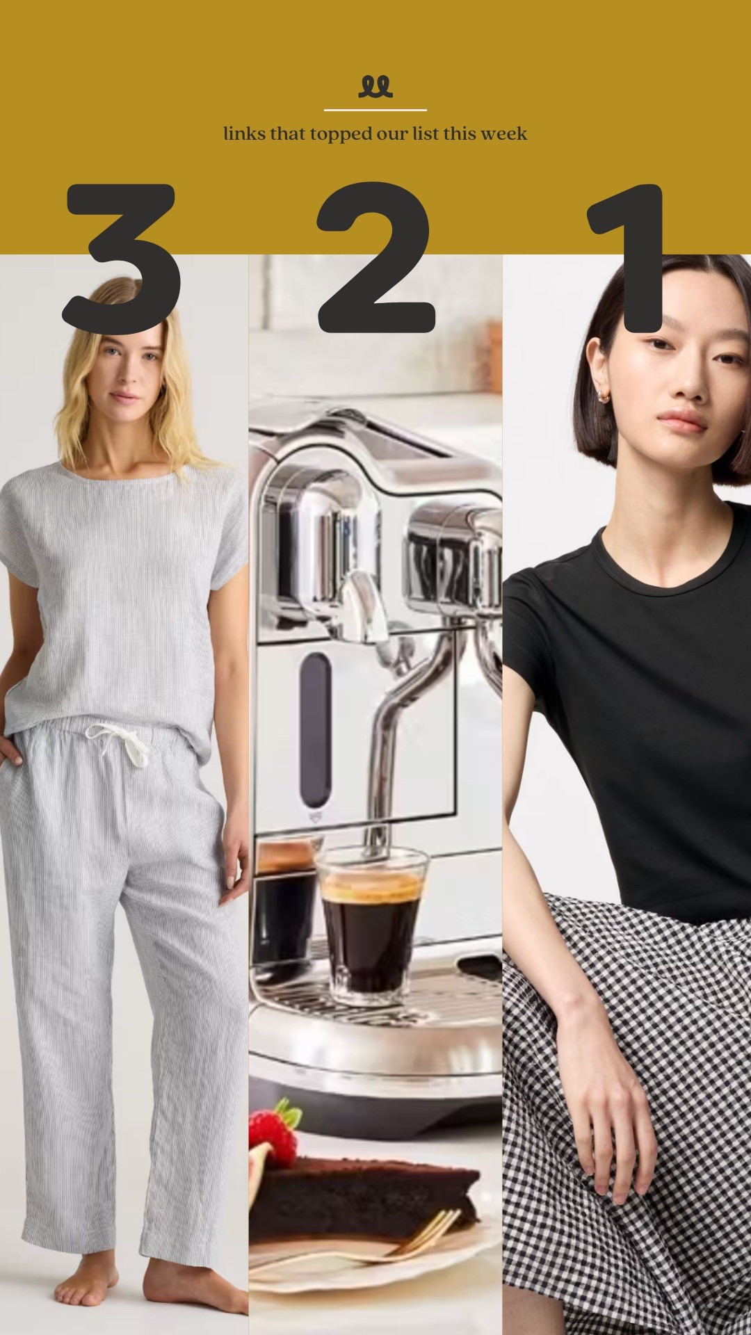 Links that topped our list this week: linen pajama set, our espresso machine (30% off!), and my cropped tee

#LTKStyleTip #LTKSaleAlert #LTKHome