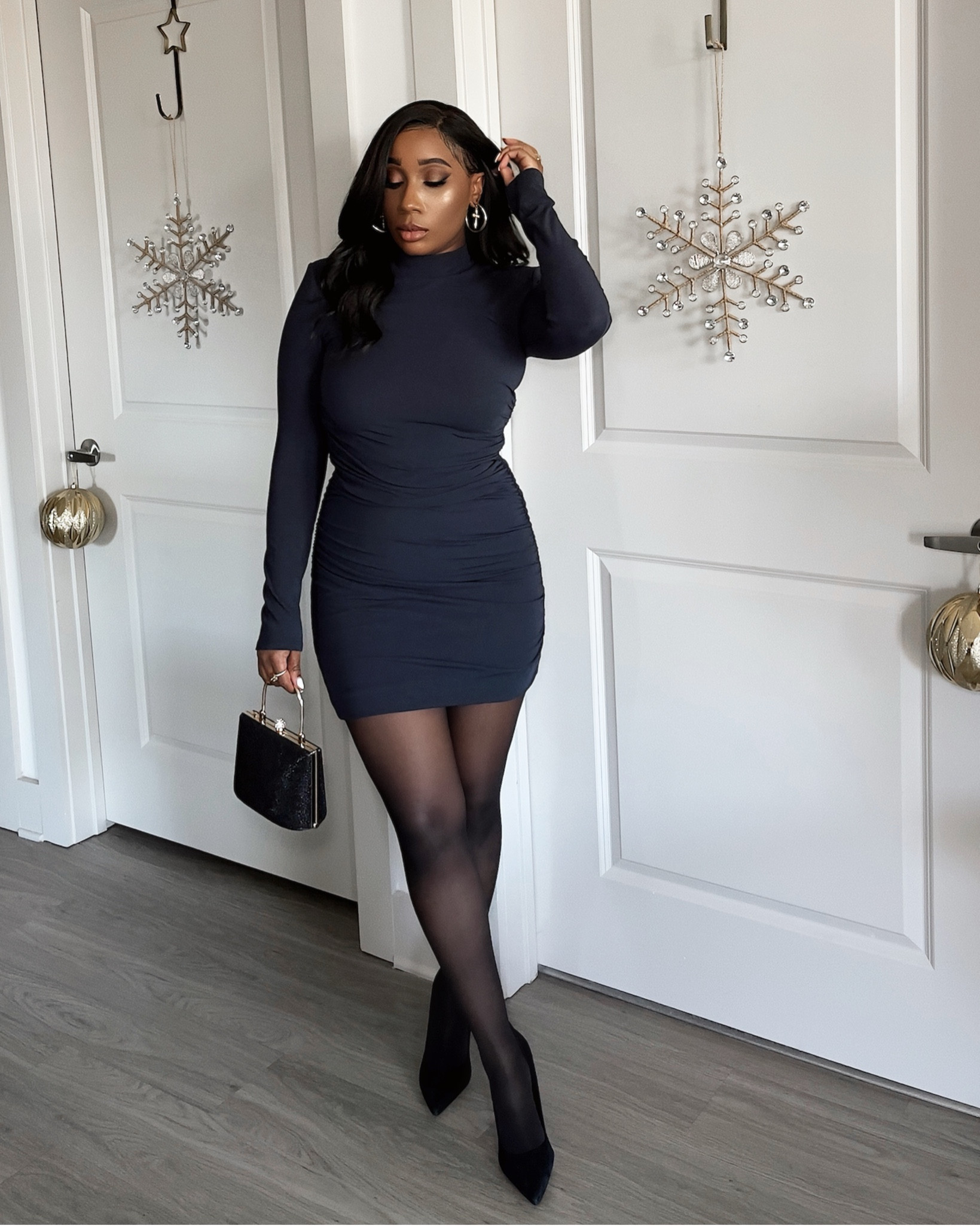 reformation black silk dress A Line Black Birthday Outfit Short Evening Dress Cocktail Dresses Shor –  formalgowns main image 1