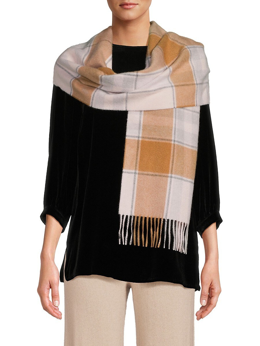 Saks Fifth Avenue Women's Plaid Cashmere Scarf - Pink Cream | Saks Fifth Avenue OFF 5TH