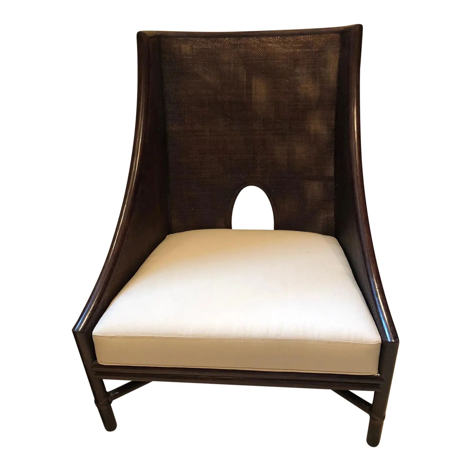 Barbara Barry by McGuire Caned Lounge Chair | Chairish