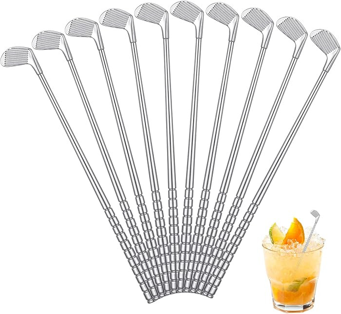 10 Metal Golf Cocktail Stirrer Reusable Cocktail Beverage Stirrer Outdoor Sports Party Clubhouse ... | Amazon (US)