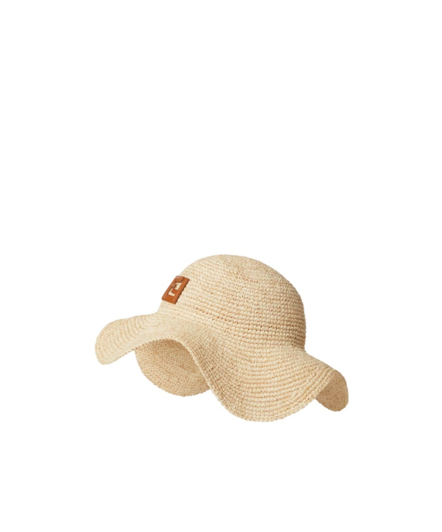 Fendi FF Patch Wide-Brimmed Woven Hat | Senser US