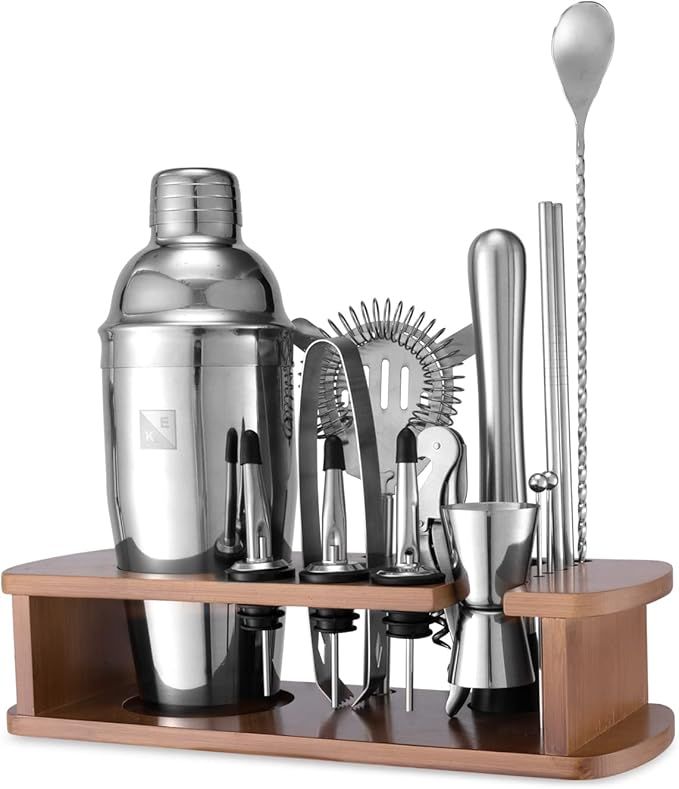 KITESSENSU Cocktail Shaker Set Bartender Kit with Stand | Bar Kit Drink Mixer Set for Drink Mixin... | Amazon (US)