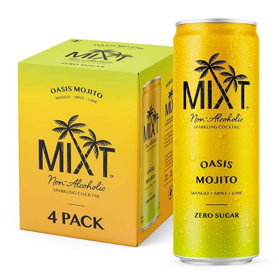 MIXT Premium Sparkling Non-Alcoholic Sparkling Cocktail - Oasis Mojito – Zero Sugar, Ready to D... | Amazon (US)
