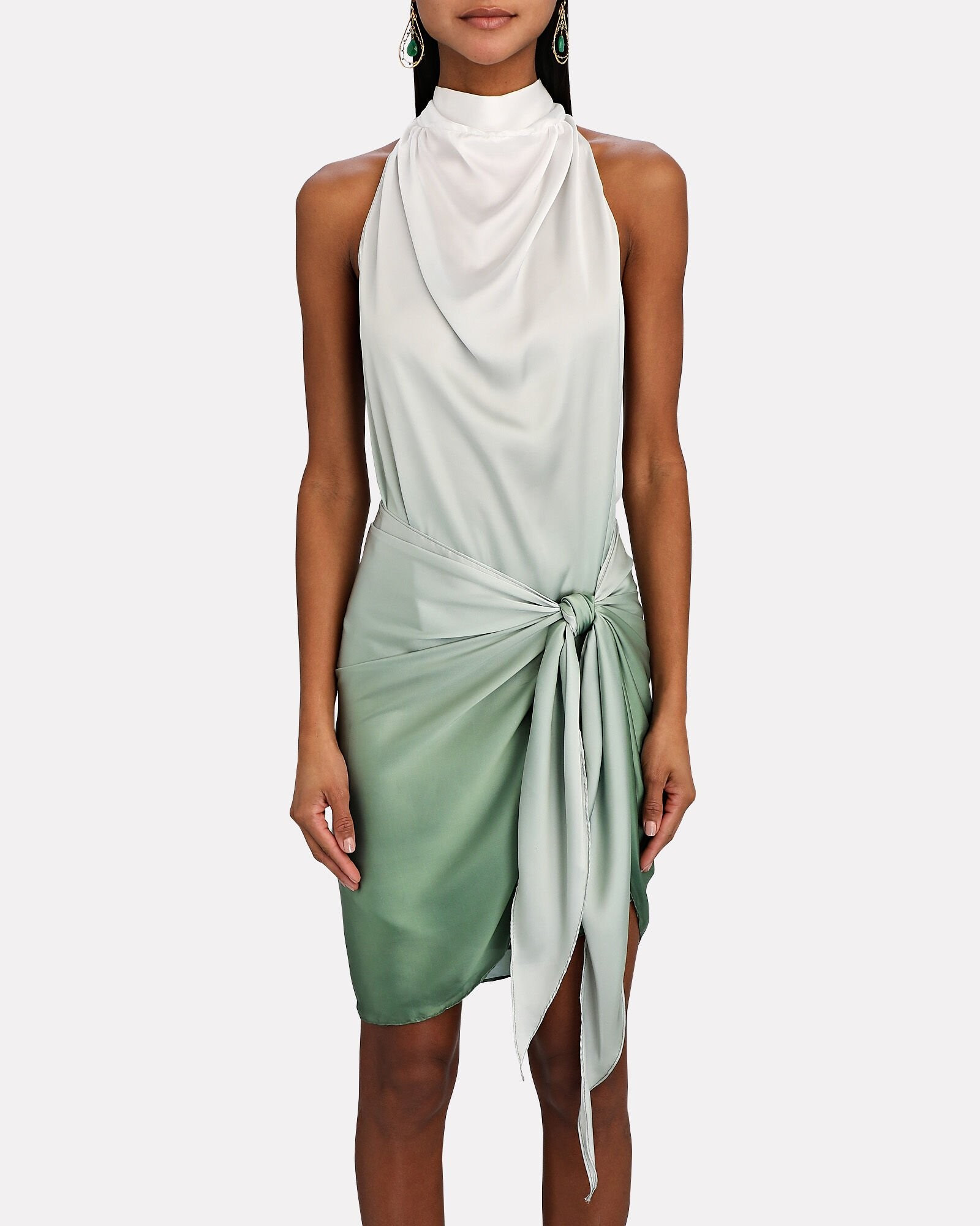 Providencia Ombré Twist-Front Satin Mini Dress | INTERMIX