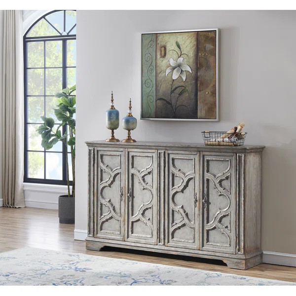 Knudson Solid Wood 4 - Door Accent Cabinet | Wayfair North America