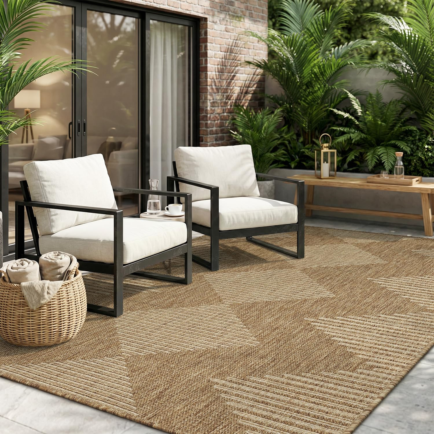 MontVoo-Outdoor Rug Carpet Patio Rug 4x6 ft Polypropylene Indoor Outdoor Rugs for Patio Deck Balc... | Amazon (US)