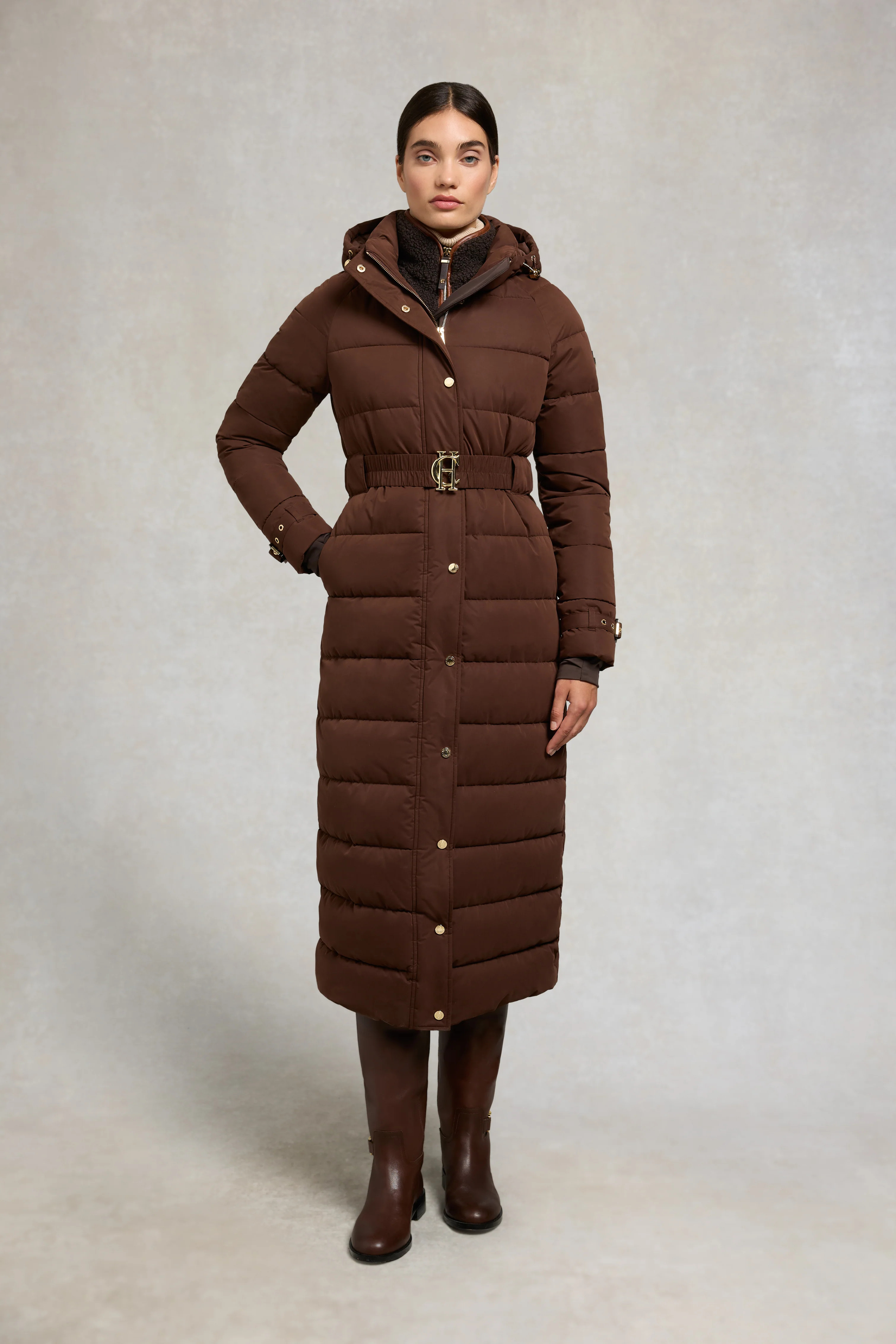 Arosa Luxe Longline Coat (Walnut) | Holland Cooper