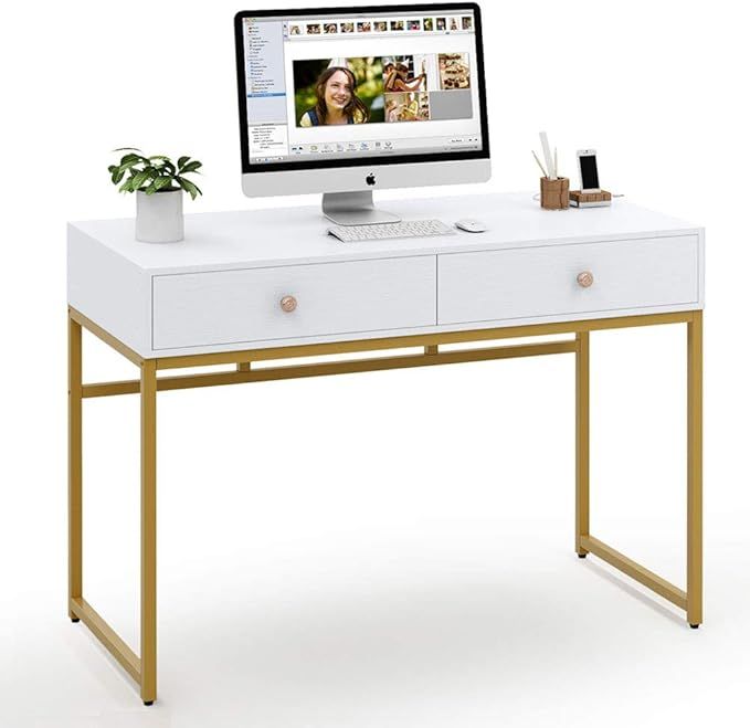 Tribesigns Computer Desk, Modern Simple 47 inch Home Office Desk Study Table Writing Desk with 2 ... | Amazon (US)