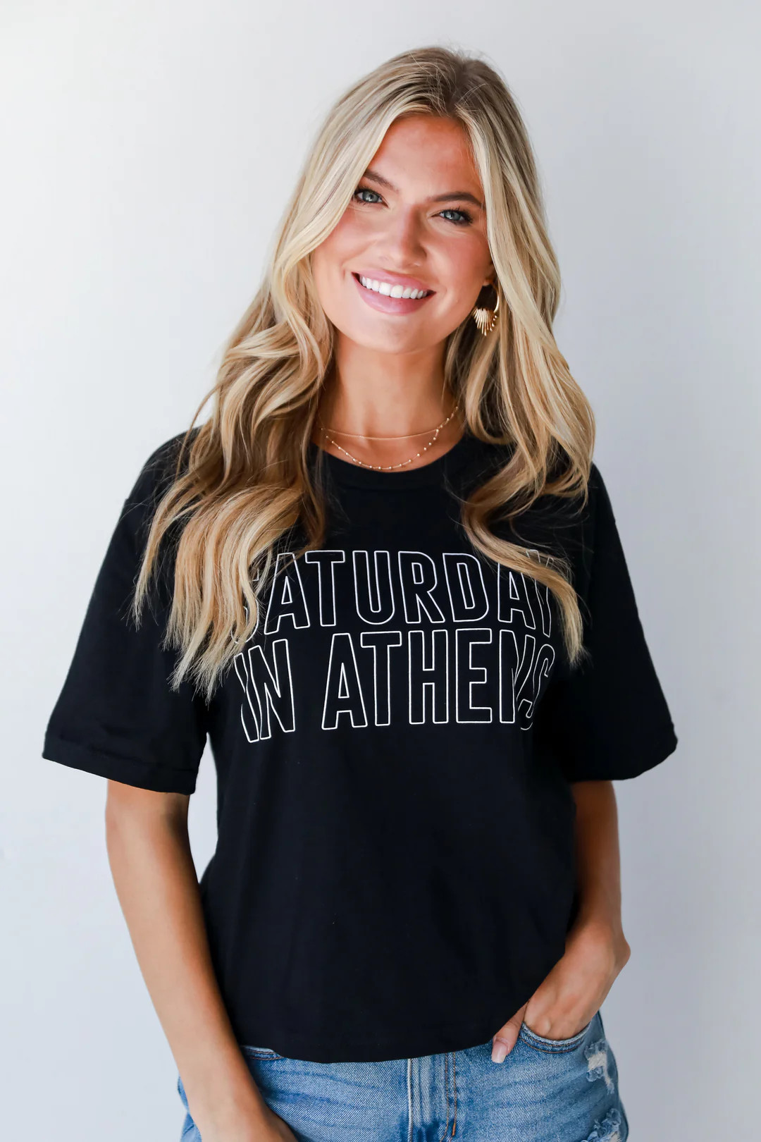 Black Saturday In Athens Cropped Tee | Dress Up