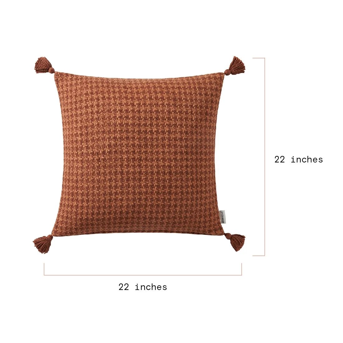 Beautiful Tonal Houndstooth Cotton Slub Decorative Pillow with Tassels by Drew Barrymore, 22" x 2... | Walmart (US)