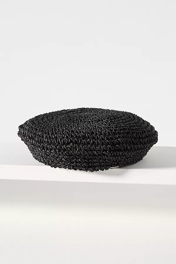 Jackie Crochet Straw Beret | Anthropologie (US)
