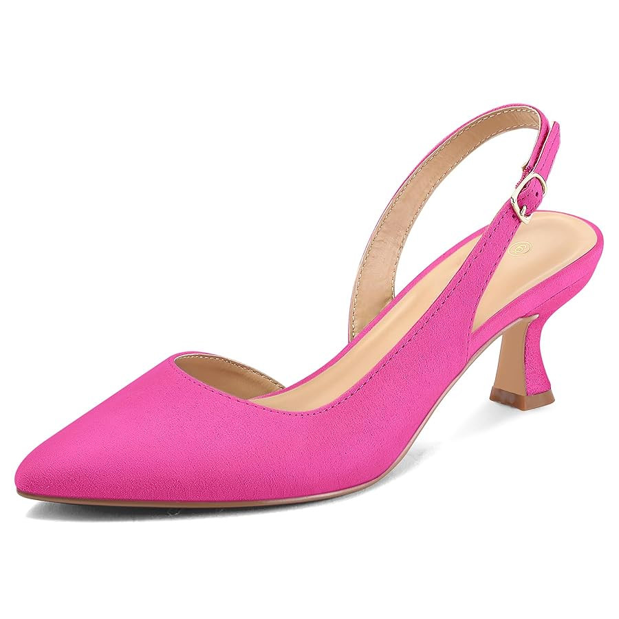 mysoft Women's Pumps Slingback Kitten Heels Pointed Toe Sexy Wedding Party Dress Pump Shoes | Amazon (US)