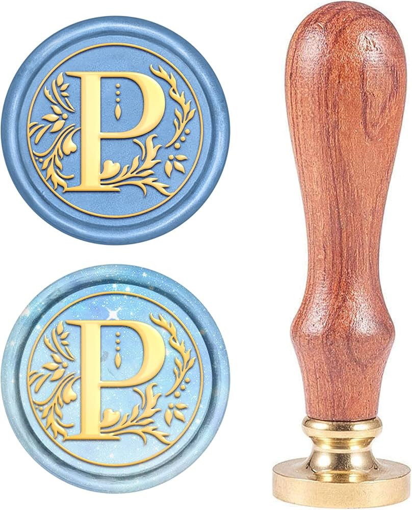 CRASPIRE Letter P Wax Seal Stamp Initial Sealing Wax Stamps Alphabet Vintage Retro 25mm Removable... | Amazon (US)