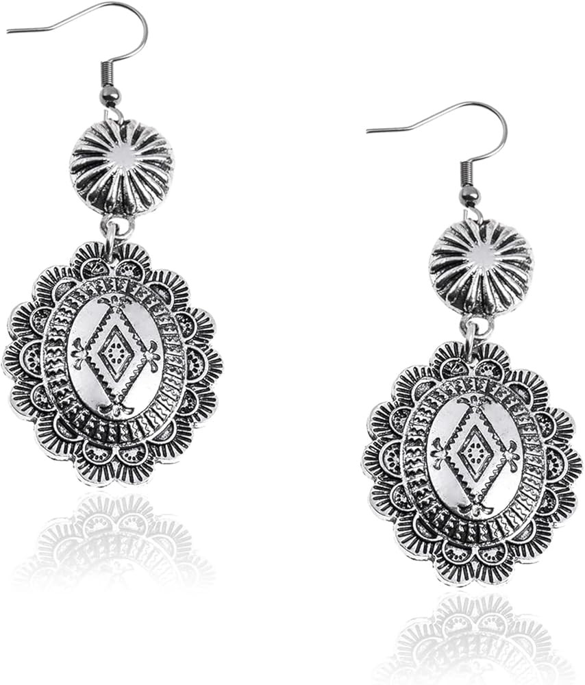Rustic Couture's Western Earrings for Women Cowgirl Country Concho Dangling Western Statement Jew... | Amazon (US)