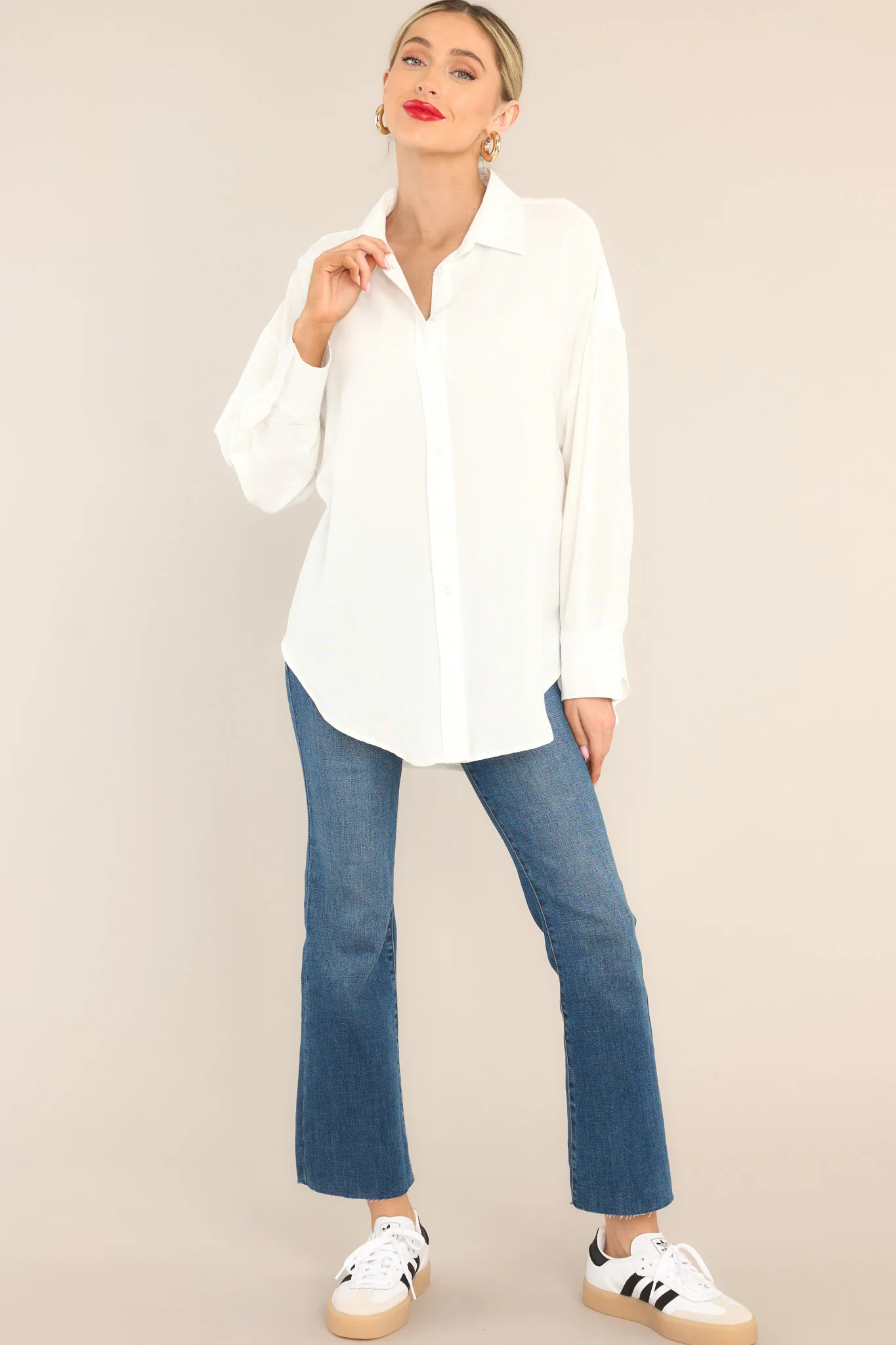 What Will Be Ivory Button Front Top | Red Dress 