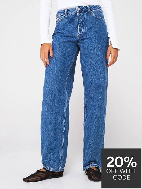 Calvin Klein Jeans 90's Loose Straight Jean - Blue | Very (UK)