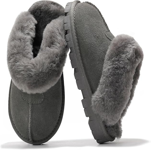 Project Cloud House Slippers for Women - 100% Genuine Leather & Fur lining Fuzzy Slippers Women -... | Amazon (US)