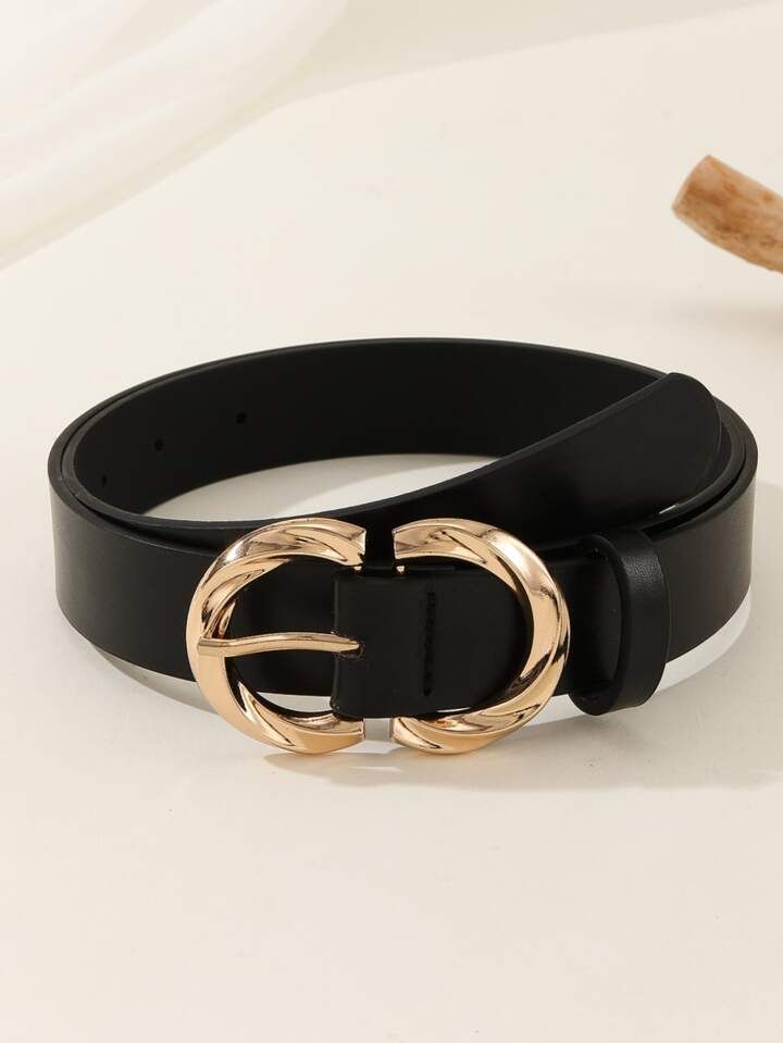 1pc Versatile 8-shaped Belt With Golden Buckle For Coats, Dresses, Jeans, And Daily Wear | SHEIN