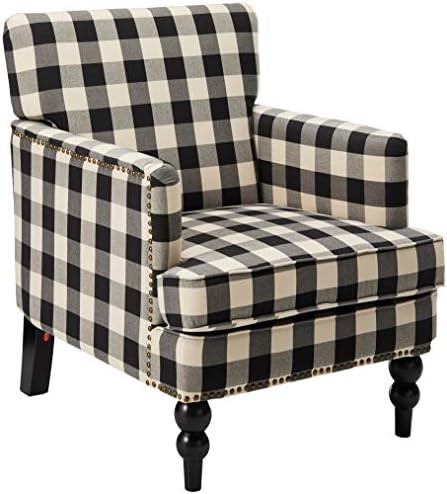 Christopher Knight Home Evete Tufted Fabric Club Chair, Black Checkerboard | Amazon (US)