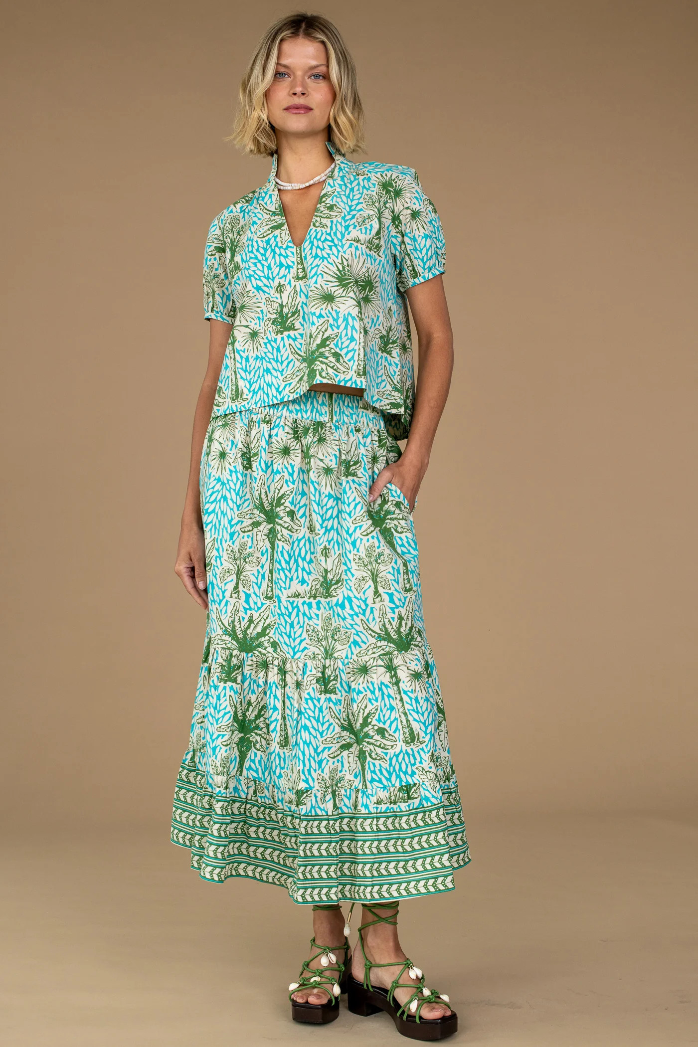 Surrey Skirt in Island Palm | Elizabeth James The Label