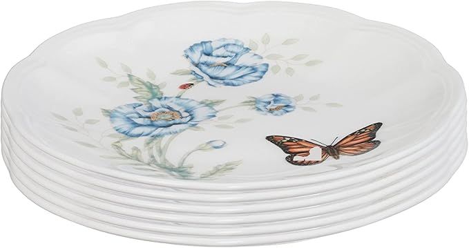 Lenox 817046 Butterfly Meadow 6-Piece Tidbit Plate Set, White, 3.05 LB | Amazon (US)