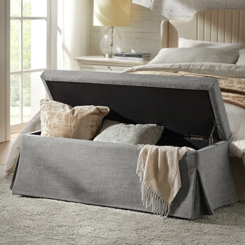 Lessman 46.5" Farmhouse Storage Bench with Removable and Machine-Washable Slipcover | Wayfair North America