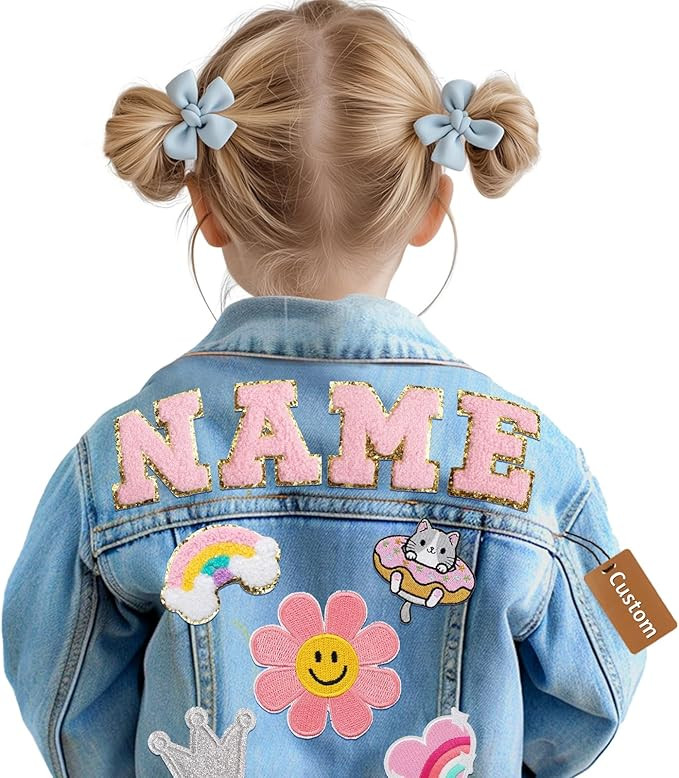Personalized Patch Denim Jacket with Name - Custom Toddler Kids Jean Jacke Clothes 2T-8T - Custom... | Amazon (US)